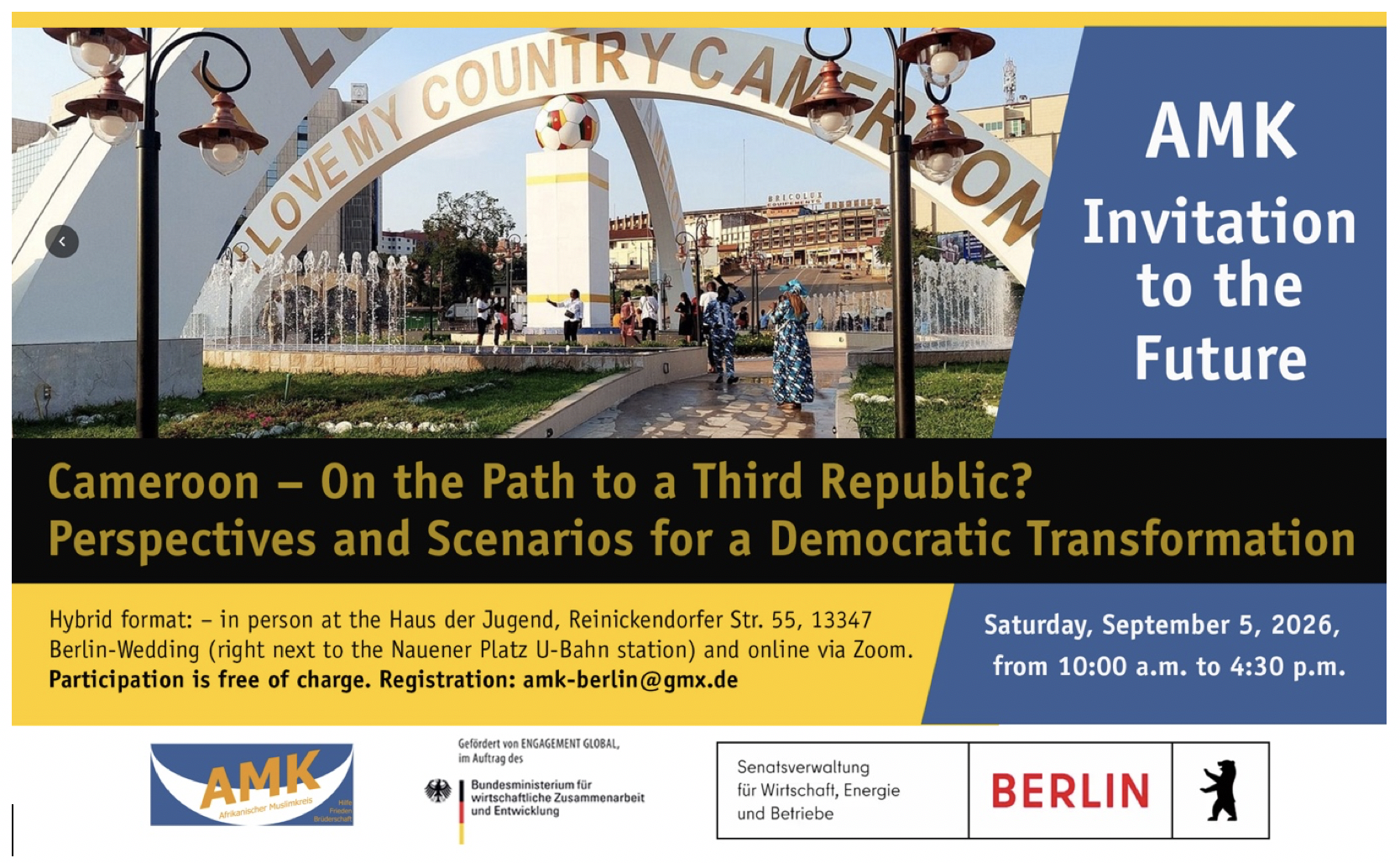Invitation to the Future Workshop
Cameroon – On the Path to a Third Republic?
Perspectives and Scenarios for a Democratic Transformation